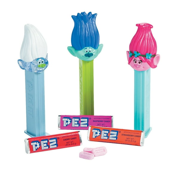 DreamWorks Trolls PEZ® Dispensers - Party - Hard Candy - 12 Pieces