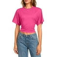 thumbnail image 4 of Womens Slimming Fit Basic Tops, Short Sleeve Shirts for Women Summer Casual Solid Color Slim Cropped Crewneck T-Shirts, 4 of 6