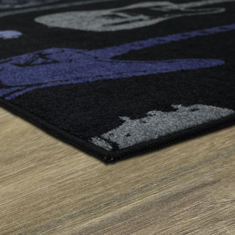 Mohawk Home Guitar Montage Printed Indoor Area Rug in Blue, 5'x8'
