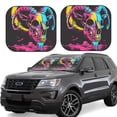thumbnail image 1 of Saiise Neon Gothic Skull Moon for Foldable Car Sun Shades (2-Pack) Offer Sun Protection with an Easy-fold Design for Convenient Windshield Shading-Small, 1 of 6