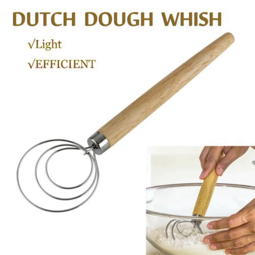 FRIUSATE Danish Dough Whisks 2pcs Dutch Dough Whisk Bread Whisk Mixing Whisk Tools for Kitchen Baking Stainless Steel Manual Dough Mixer Bread Cake Making 