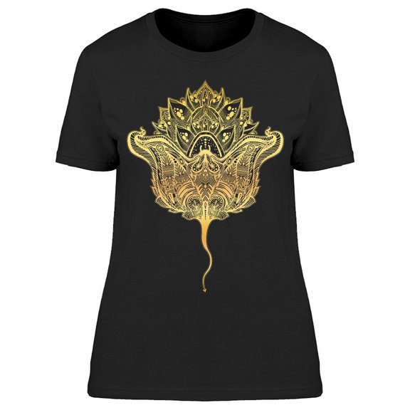 Ornate Tribal Stingray Sea T-Shirt Women -Image by Shutterstock, Female XX-Large