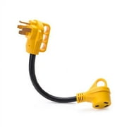 MICTUNING 18" 50A Male to 30A Female RV Adapter Electrical Power Cable with PowerGrip