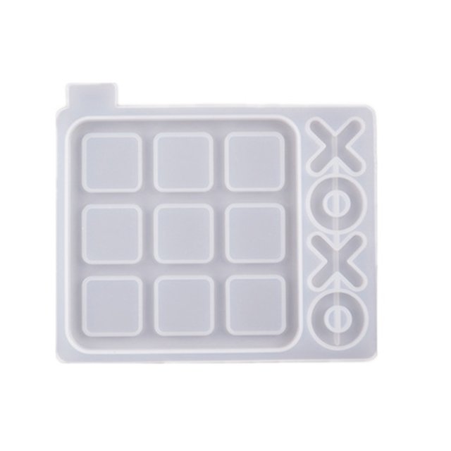 CAROOTU DIY Mold X O Shape Board Game Silicone Resin Mold Kit Modern Farmhouse Porch Decor Coffee Game Table