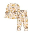 thumbnail image 2 of Disketp Pajamas Set Long Sleeve Sleepwear Womens Button Down Nightwear Pj Sets-Cute Bee Gnome, 2 of 9