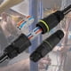 thumbnail image 2 of Conector de cable impermeable para exteriores de 2 polos y 3 polos, caja de conexiones mejorada, acoplador de manguito externo, color negro., 2 of 8