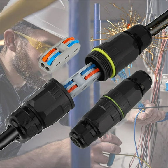 Under $1 Waterproof Wire Connectors, Waterproof Outdoor Junction Box, 2-3 Pole Wire Connector for Cable Protection, Waterproof Electrical Connectors, Multi-Color, by Goohae