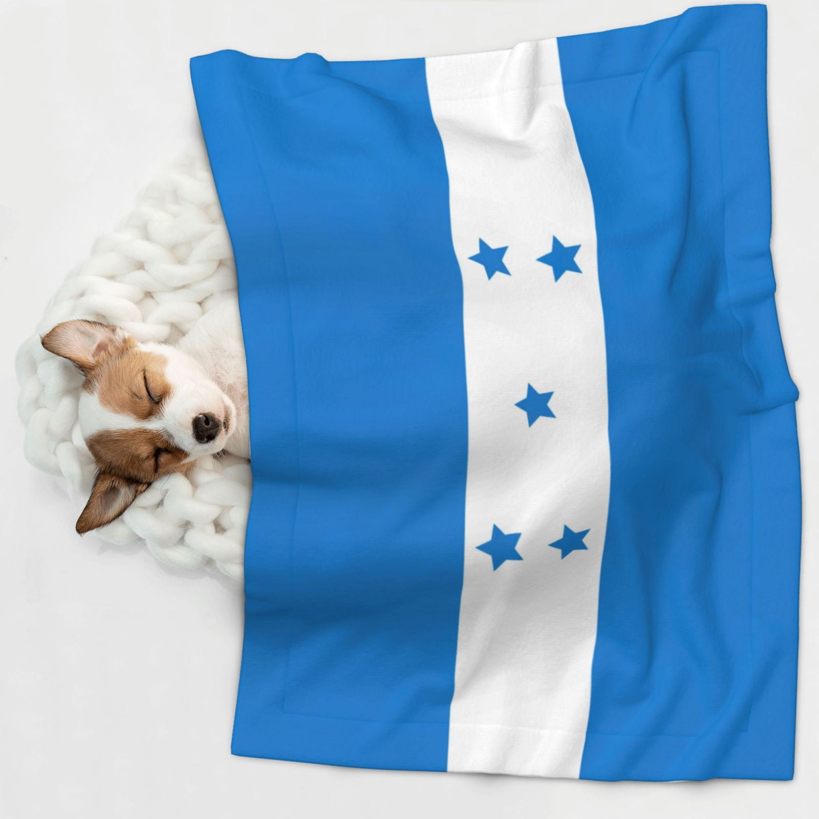 Flannel Throw Dog Blanket Honduran Flag Soft Warm Print Pet Blankets for Small Dog Cat Puppy