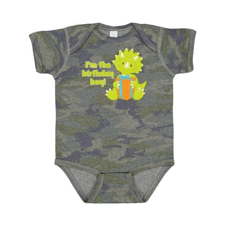 

Inktastic I m the Birthday Boy Triceratops Dinosaur Party Gift Baby Boy Bodysuit