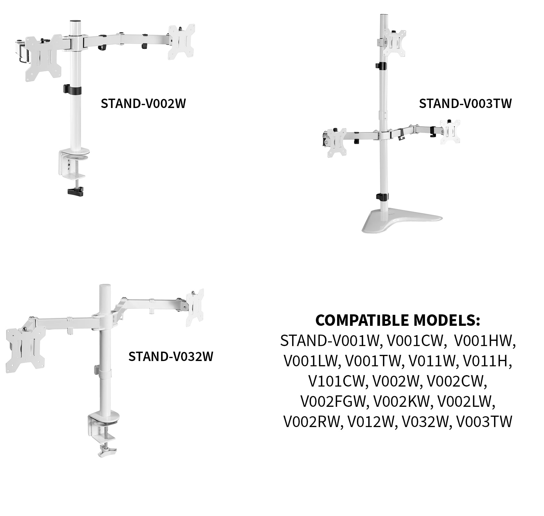 VIVO Black Fully Adjustable Dual Monitor Arm for Desk Mount Stand 