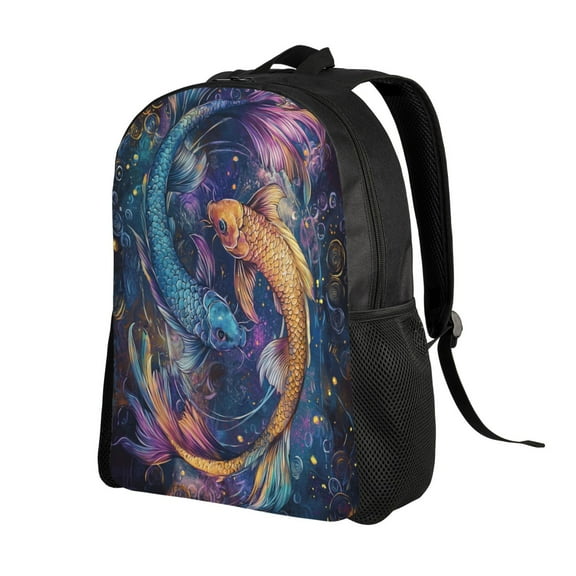 FishPattern Backpack Double Shoulder Backpack Durable, Spacious, Ergonomic Design for Travel, Work & Outdoor Use