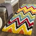 thumbnail image 3 of SAFAVIEH Trafford Zigzag Stripes Kids Shag Runner Rug, Ivory/Multi, 2'3" x 5', 3 of 9