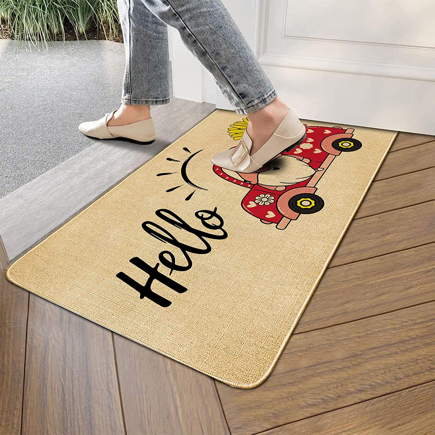 Gnome Door Mat Indoor,17\u201dx 30\u201dNonSlip Rubber Backing
