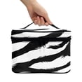 thumbnail image 3 of HELLHERO 8.86 x 6.5 x 5.9 Inches Makeup Bags Friend Storage Pockets Brush Protectors Multi-Function Makeup Organizer Zebra Stripe Pattern, 3 of 6