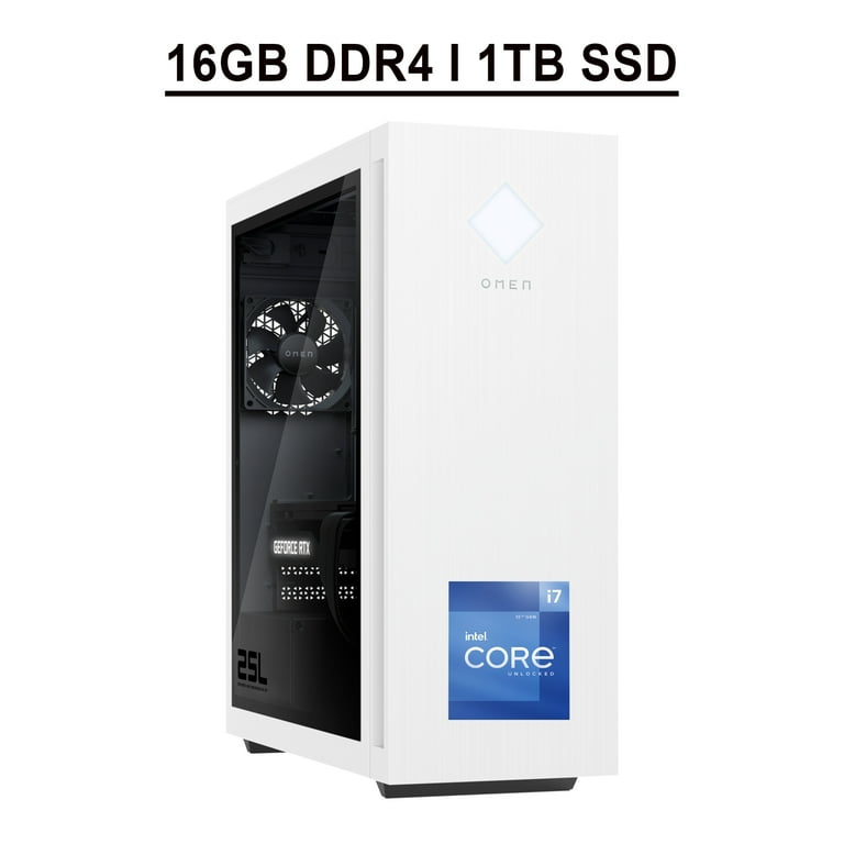 HP Omen 25L Gaming Desktop Computer 12th Gen Intel 12-Core i7-12700  Processor 16GB DDR4 1TB SSD NVIDIA GeForce RTX 3070 8GB Graphic with LHR  USB-C