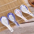 thumbnail image 3 of 4Pcs Ceramic Soup Spoons, Tradition Blue and White Long Handle Asian Soup Spoon, Suitable for Ramen, Noodles, Wonton, Dumpling, Rice, 3 of 8