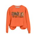 thumbnail image 1 of WEAIXIMIUNG Chandail en Molleton Blanc pour Femmes Mignon Dinde Imprimé Action de Grâce Col Rond Chandail en Molleton Ajusté Pull Décontracté Manches Longues Chemises d'Entraînement Amples Blouse Décontractée Manches Longues, 1 of 5