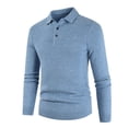 thumbnail image 2 of Vedolay Mens Lightweight Sweaters 2023 Puff Sleeve Sweaters Loose Lightweight Knit Pullover Tops Blue,L, 2 of 5