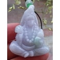 thumbnail image 2 of Certified Lavender Green Burma 100% Natural A Jade jadeite pendant Ji Kung Buddha God Gourd Fan Necklace 648584 TN, 2 of 10