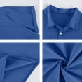 thumbnail image 6 of Men's Cotton Linen Polo Shirts 2026 Short Sleeve Casual Summer Shirt Slim Fit Breathable Textured Beach Top Navy S, 6 of 8