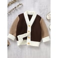 thumbnail image 5 of GXFC Baby Cardigan Sweaters for Boys Girls 6M 1T 2T 3T Kids Long Sleeve Button Contrast Color Knit Pullovers Tops Casual Fall Knitwear Clothes for Toddler, 5 of 5