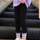 thumbnail image 2 of Odeerbi 7-15 Años Niñas Algodón Leggings Pantalones Mallas Elástico Color Sólido Calidez Casual Pantimedias, 2 of 5