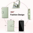 thumbnail image 4 of Billetera yiijay de piel con triple embrague y bloqueo RFID para mujer, 4 of 6