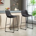 thumbnail image 2 of HOMCOM Bar Stools Set of 2, Bar Height Barstools with Back, Dark Brown, 2 of 10