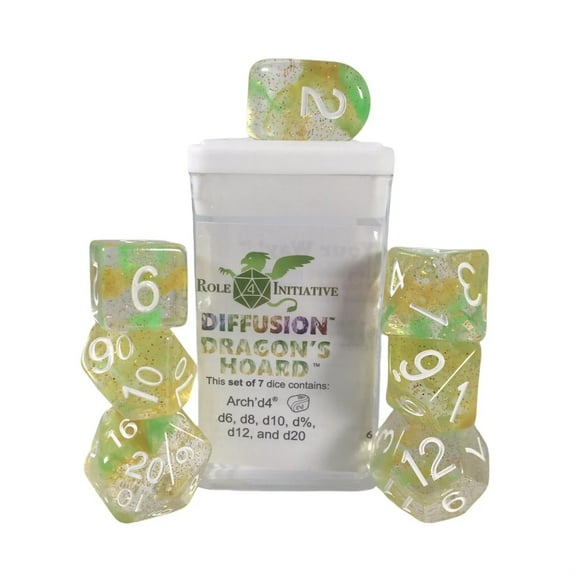 Role 4 Initiative R4I Dice w/ Archd4: Diffusion - Dragons Hoard w/ White (7)