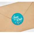 thumbnail image 3 of Darling Souvenir 1.6 Inches Round Turquoise Botanical Floral Save The Date Stickers Wedding Seal-45 Pcs, 3 of 4