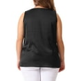 thumbnail image 4 of DARING DIVA Women's Plus Silk Satin Tank Top V Neck Cami Blouse 1X Black, 4 of 6