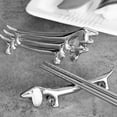 thumbnail image 4 of 4Pcs Chopstick Rests Tableware Holder, Animal Shape Cutlery Rest Zinc Alloy Chopstick Stand Chopstick Rest Knife Rest Knife Stand Table Decor For Fork Spoon Knives Rack Silver, 4 of 8