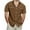 Brown, variant on lmcalzta Plus Size Mens Short Sleeve Dress Shirts Button down Cotton Linen Summer Beach Tshirts,M-5XL