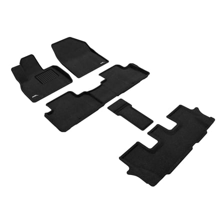 3D MAXpider 2020-2024 Fits Kia Telluride 8-Seat Elegant Woven Nylon Black 1st 2nd 3rd Row Floor Mat L1KA05204709