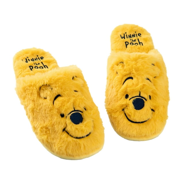 Winnie the Pooh Womens Face Embroidered Mule Slippers