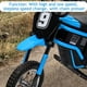 thumbnail image 3 of Motocicleta eléctrica de dirt bike 12V para niños, hasta 14.29MPH, 350W con 3 modos de velocidad, juguete con placa numerada 7/8/9 (azul), 3 of 8