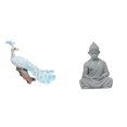 thumbnail image 1 of Escultura De Buda De Pavo Real Radiante, Figura Decorativa Para Jardín, Estatua Inspirada En Sun Wukong Para Decoración Del Hogar, Hotel, Patio Y Jardín., 1 of 8