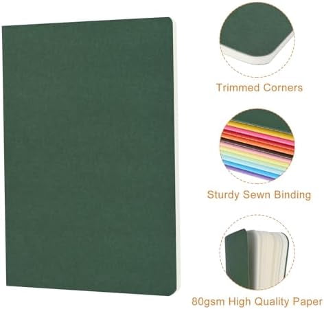 Tekola 12 Pack Colorful Blank Notebooks Bulk, A5 Journals with 12 Colors, 60 Pages/30 Sheets, 8.3x5.5 Inch, Plain Paper, Travel Writing Journal Notebooks for Work & School