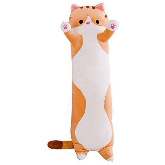 Cute Cat Long Strip Plush Pillow Cartoon Kitten Soft Body Pillow Plush Pillow Toy Gift Doll Gift for Kids Girlfriend