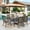 Beige, variant on MF Studio 8-Piece Outdoor Patio Dining Set with 13ft Red Umbrella, 60" Metal Patio Table and Textilene Chairs for 6 People, Black & Brown-gray