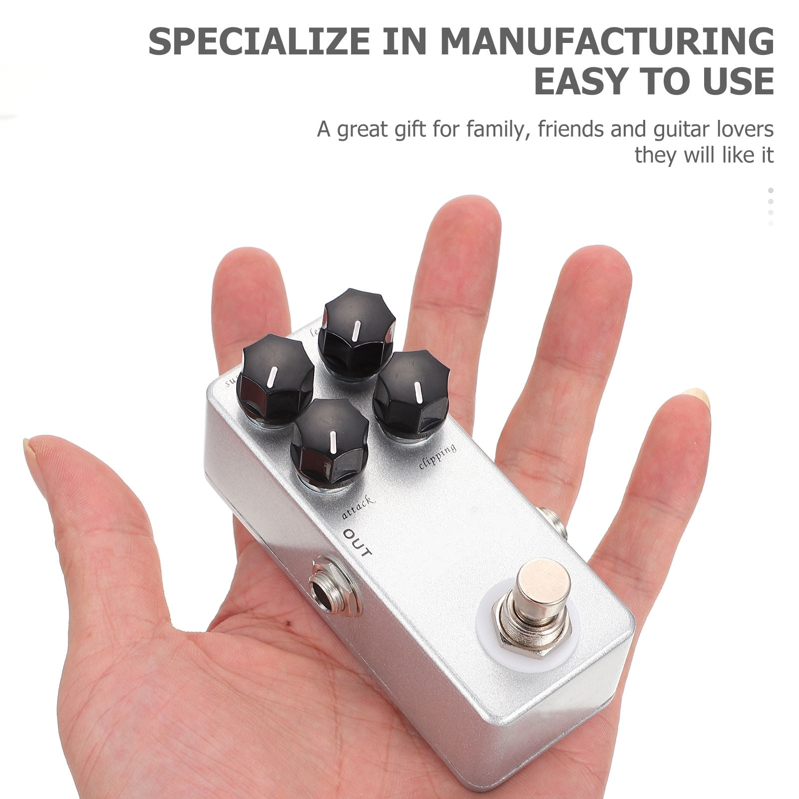 PENIKOKO 1Pc Silver Guitar Accessory Overload Effector Pedal Compact True Bypass Function