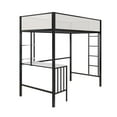 thumbnail image 5 of DreamBuck Twin Size Loft Bed with Desk and Storage Shelves, Metal Twin Loft Bed for Teens Adults with Safety Guardrail and Ladder, Noise Free, White, 5 of 8