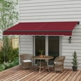 thumbnail image 2 of Outsunny Auvent Rétractable de Patio 12 Pieds x 10 Pieds Abri Pare-Soleil, Rouge Vin, 2 of 10