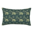 thumbnail image 3 of LNWH Rectangle Pillow Cover, Floral Mandala Green Pattern Cushion Covers Pillowcase for Couch Bedroom Sofa, 20"x30", 3 of 8