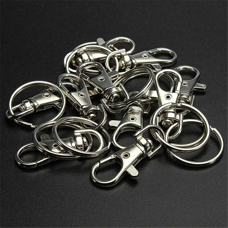 48/68mm Aluminum Carabiner Silver Clip Clasp D-ring Locking Buckle Key Chain  2 Size Keychain Clip Hooks Clips Spring Buckle Gate 