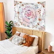DaShan Bohemian Tapestry Wall Hanging,Mandala Floral Medallion Tapestries for Dorm Living Room Bedroom Decor 60Wx50L