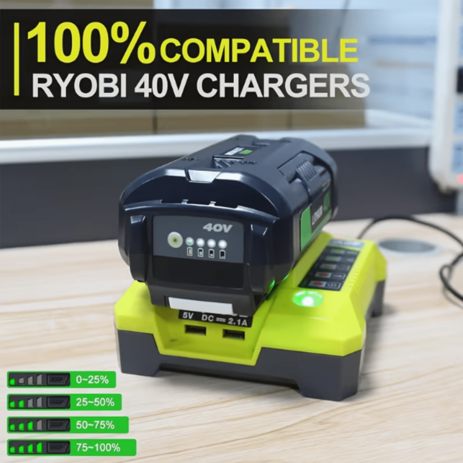 1Pack 40V 8.0Ah Battery Replacement for Ryobi 40 Volt Lithium OP4040 OP4050 OP40602