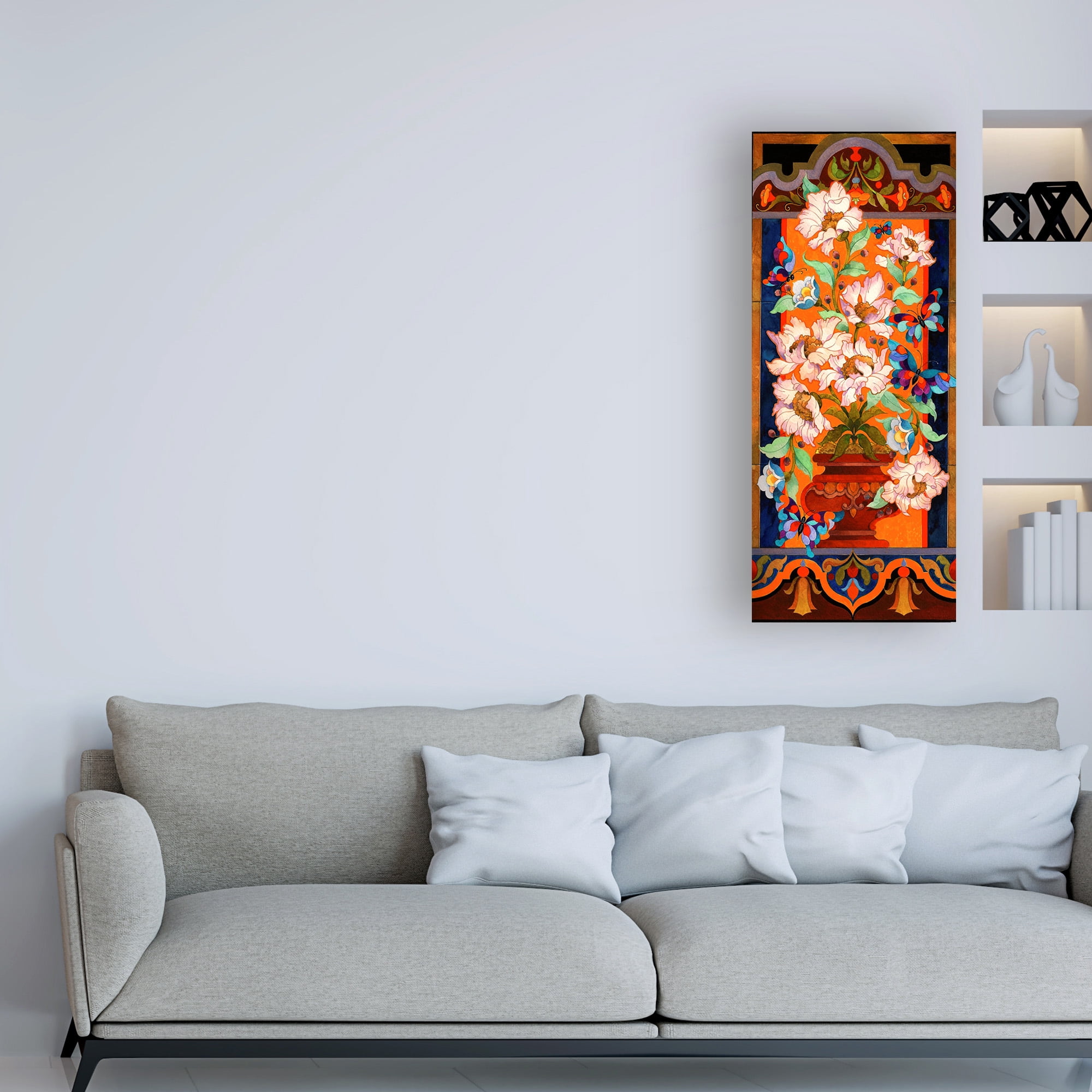 Trademark Fine Art 'Peony Tile' Canvas Art by David Galchutt