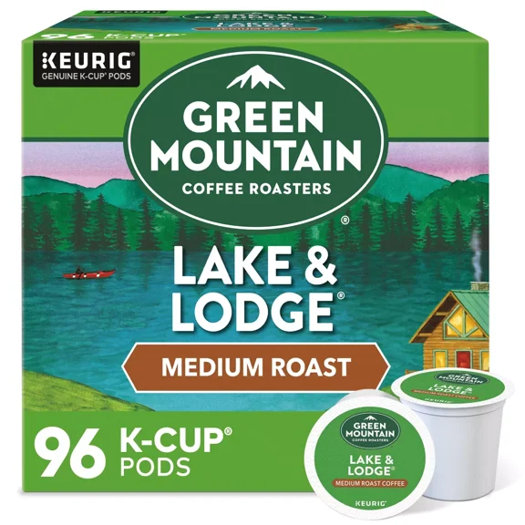 Green Mountain Coffee Lake and Lodge, Medium Roast, 96 K-Cup Pods