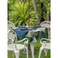 thumbnail image 3 of Outdoor Tablecloth with Umbrella Hole for Patio/Picnic/Party/Camping, Monstera Leaves Waterproof Table Cloth Round Cover Washable, Summer Green Tropical Plants Leaf Beige (Dia 54"), 3 of 8